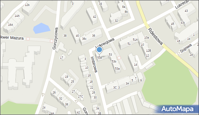 Gdynia, Lukrecjowa, 53d, mapa Gdyni