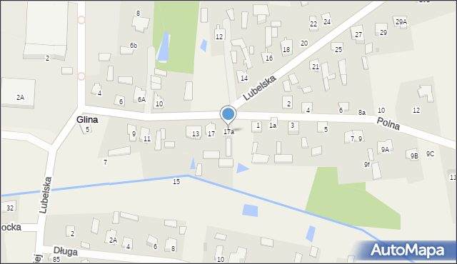 Glina, Lubelska, 17a, mapa Glina