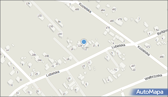 Gliwice, Lubelska, 14, mapa Gliwic