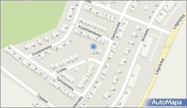 Głogów, Łucka, 4, mapa Głogów