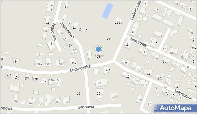 Gniezno, Ludwiczaka Antoniego, ks., 28, mapa Gniezna