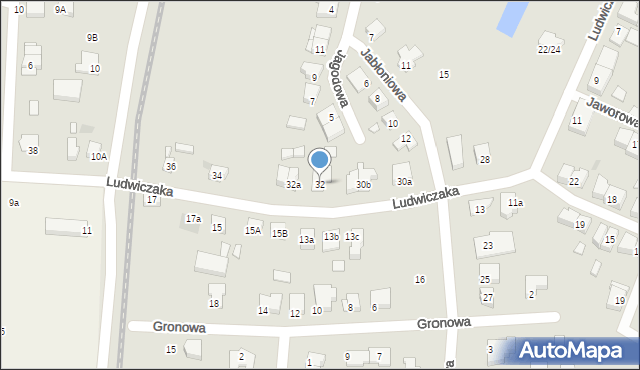 Gniezno, Ludwiczaka Antoniego, ks., 32, mapa Gniezna