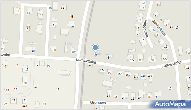 Gniezno, Ludwiczaka Antoniego, ks., 36, mapa Gniezna