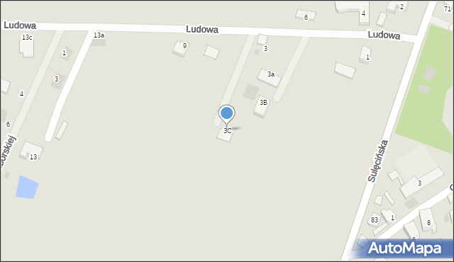 Gorzów Wielkopolski, Ludowa, 3C, mapa Gorzów Wielkopolski