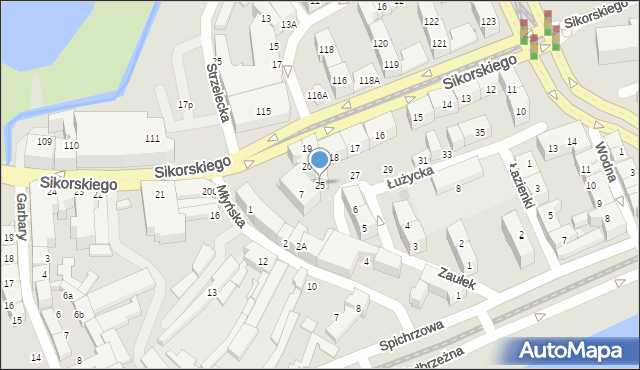 Gorzów Wielkopolski, Łużycka, 25, mapa Gorzów Wielkopolski