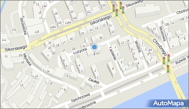 Gorzów Wielkopolski, Łużycka, 8, mapa Gorzów Wielkopolski