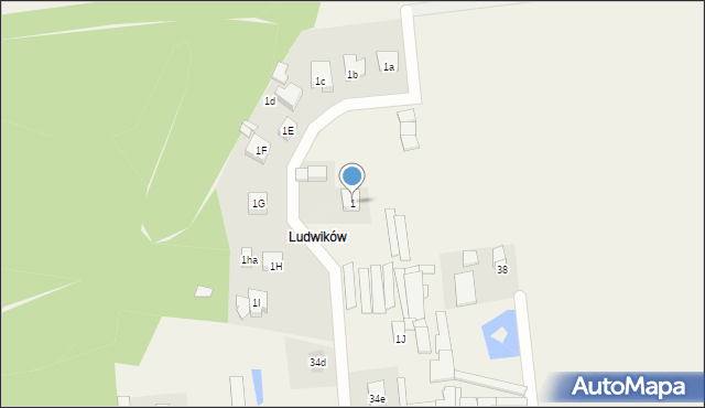 Grabowiec, Ludwików, 1, mapa Grabowiec