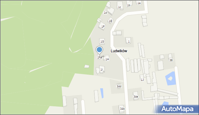 Grabowiec, Ludwików, 1ha, mapa Grabowiec