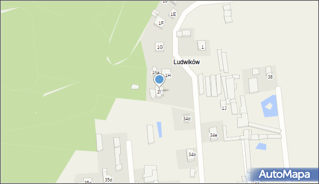 Grabowiec, Ludwików, 1I, mapa Grabowiec