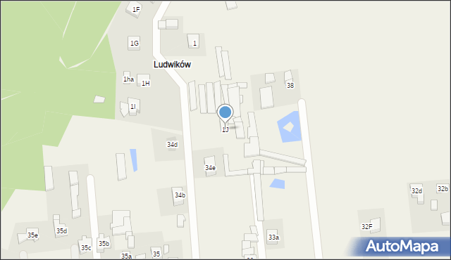 Grabowiec, Ludwików, 1J, mapa Grabowiec