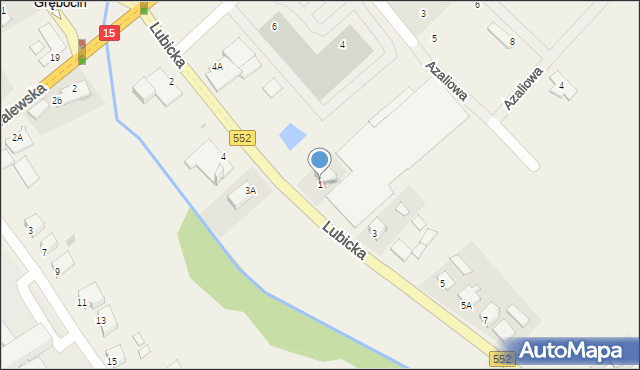 Grębocin, Lubicka, 1, mapa Grębocin