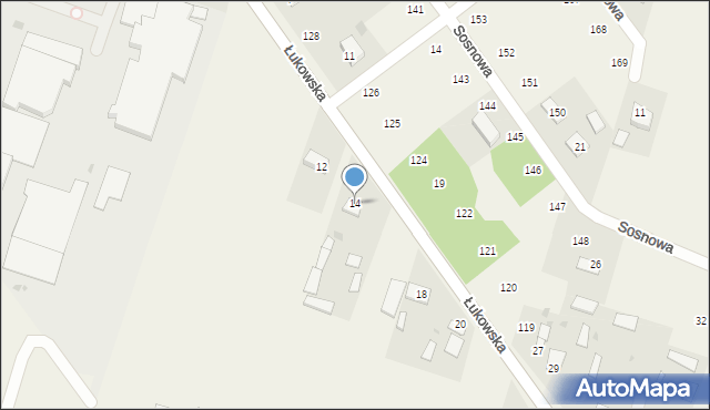 Gręzówka, Łukowska, 14, mapa Gręzówka