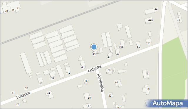 Grudziądz, Łużycka, 45, mapa Grudziądza