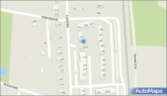 Gryfino, Łużycka, 117, mapa Gryfino