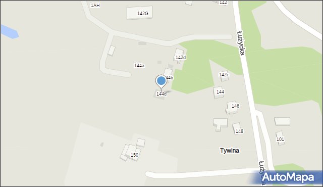 Gryfino, Łużycka, 144d, mapa Gryfino