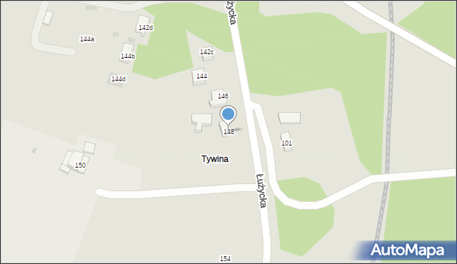 Gryfino, Łużycka, 148, mapa Gryfino