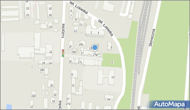 Gryfino, Łużycka, 17a, mapa Gryfino