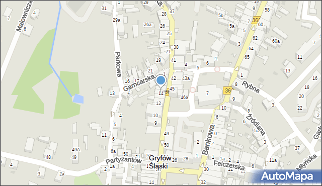 Gryfów Śląski, Lubańska, 14, mapa Gryfów Śląski
