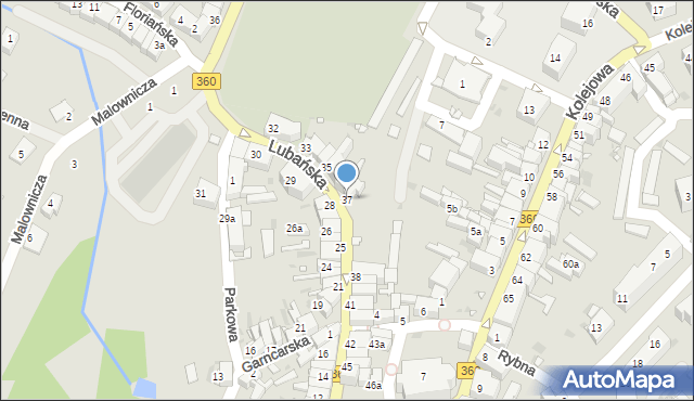 Gryfów Śląski, Lubańska, 37, mapa Gryfów Śląski