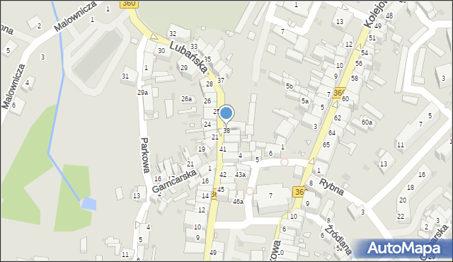 Gryfów Śląski, Lubańska, 38, mapa Gryfów Śląski