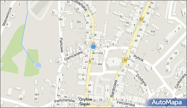 Gryfów Śląski, Lubańska, 43, mapa Gryfów Śląski
