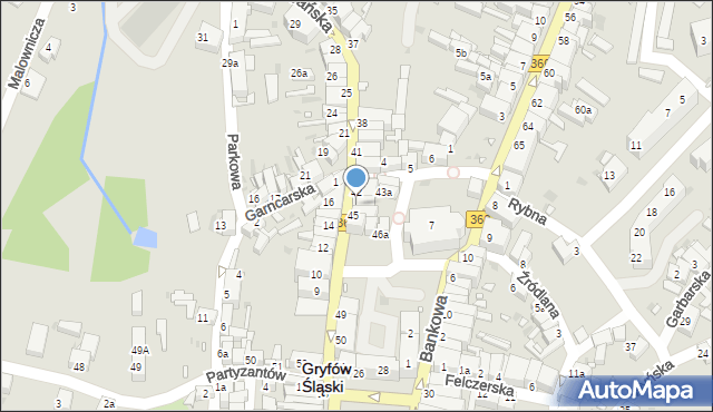 Gryfów Śląski, Lubańska, 44, mapa Gryfów Śląski