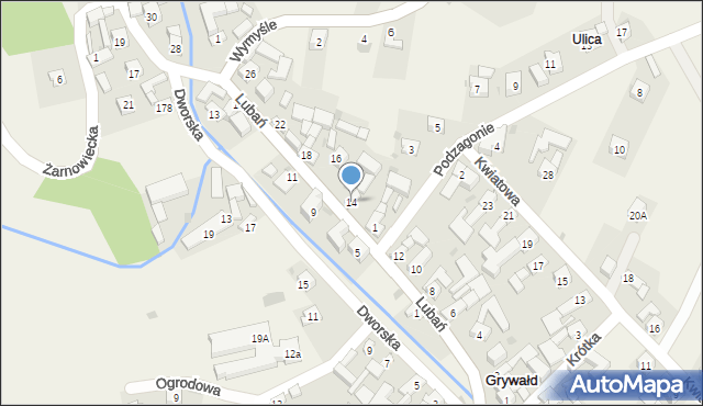 Grywałd, Lubań, 14, mapa Grywałd