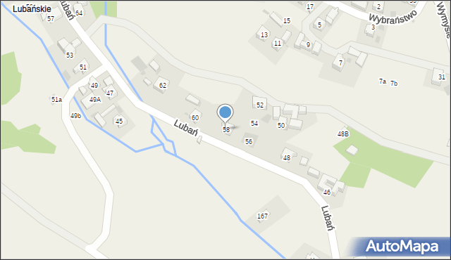 Grywałd, Lubań, 58, mapa Grywałd