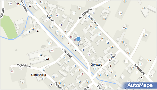 Grywałd, Lubań, 8, mapa Grywałd