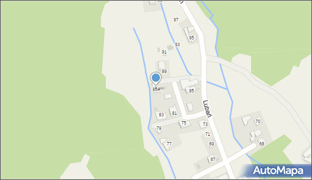 Grywałd, Lubań, 85A, mapa Grywałd