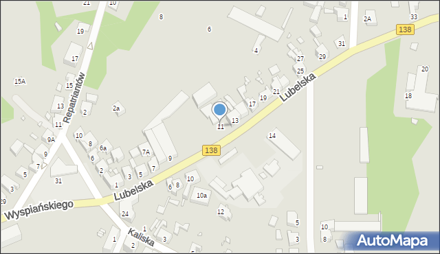 Gubin, Lubelska, 11, mapa Gubin