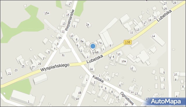 Gubin, Lubelska, 3, mapa Gubin