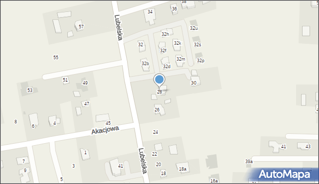 Jakubowice Konińskie, Lubelska, 28, mapa Jakubowice Konińskie