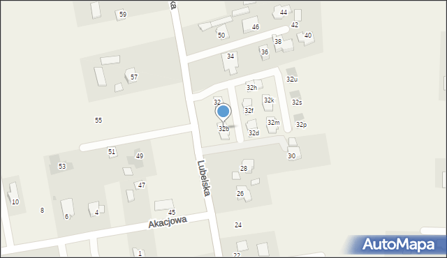 Jakubowice Konińskie, Lubelska, 32b, mapa Jakubowice Konińskie