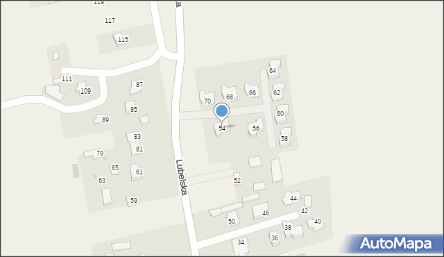 Jakubowice Konińskie, Lubelska, 54, mapa Jakubowice Konińskie