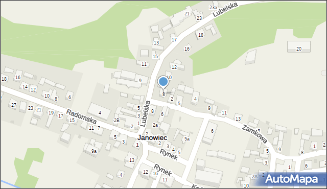 Janowiec, Lubelska, 8, mapa Janowiec