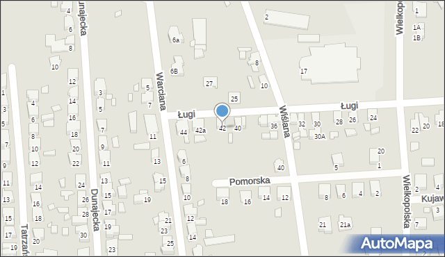 Jarocin, Ługi, 42, mapa Jarocin