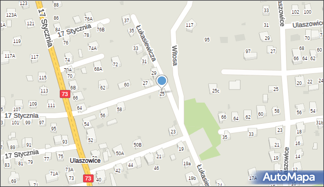 Jasło, Łukasiewicza Ignacego, 25, mapa Jasła