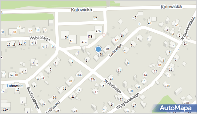 Jaworzno, Łubowiec, 22, mapa Jaworzno