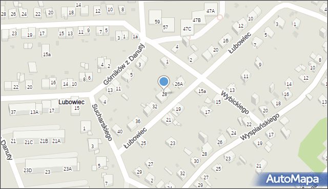 Jaworzno, Łubowiec, 28, mapa Jaworzno