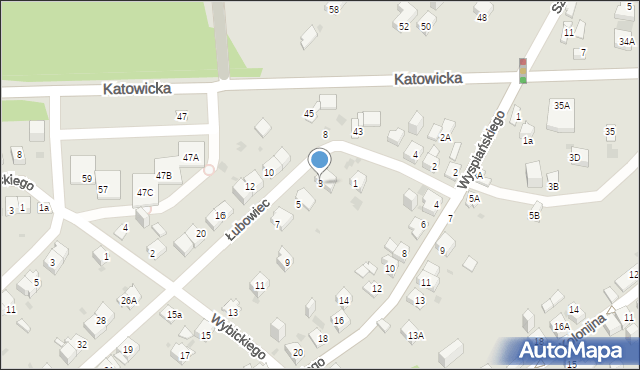Jaworzno, Łubowiec, 3, mapa Jaworzno