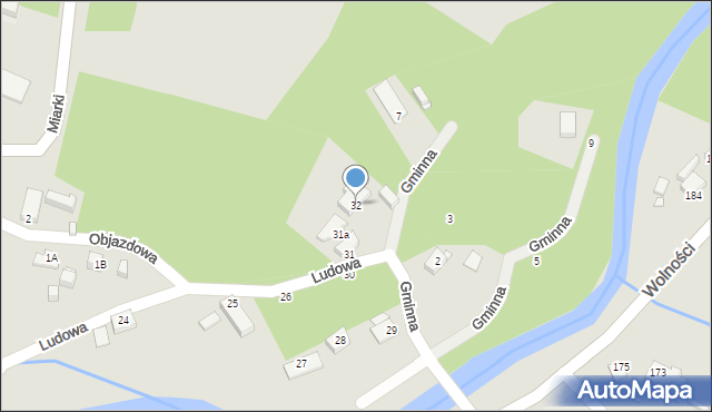 Jelenia Góra, Ludowa, 32, mapa Jelenia Góra