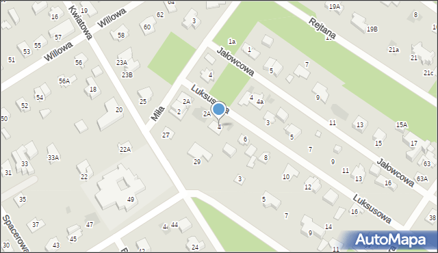 Józefów, Luksusowa, 4, mapa Józefów