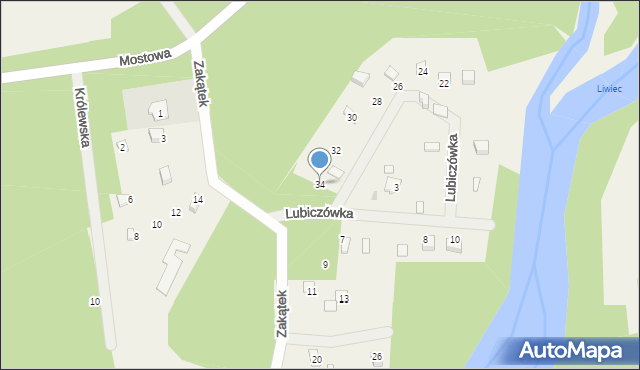 Kamieńczyk, Lubiczówka, 34, mapa Kamieńczyk