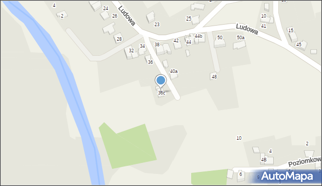 Kaniów, Ludowa, 36c, mapa Kaniów