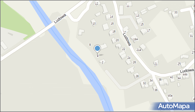 Kaniów, Ludowa, 4, mapa Kaniów