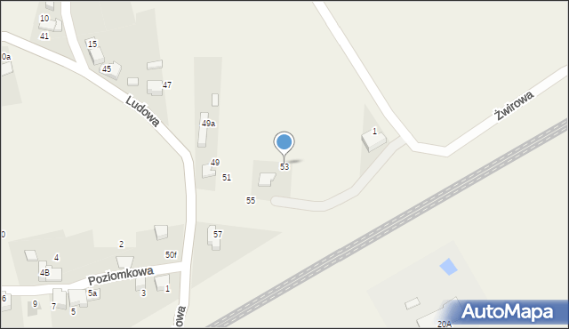 Kaniów, Ludowa, 53, mapa Kaniów