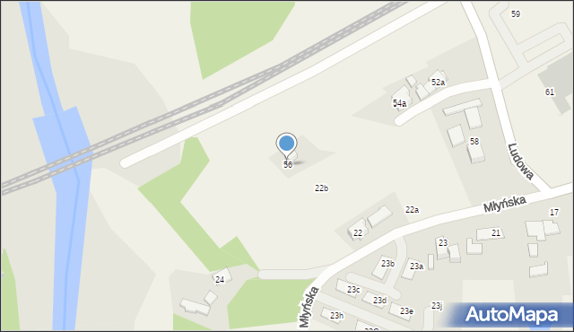 Kaniów, Ludowa, 56, mapa Kaniów