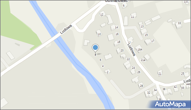 Kaniów, Ludowa, 8, mapa Kaniów