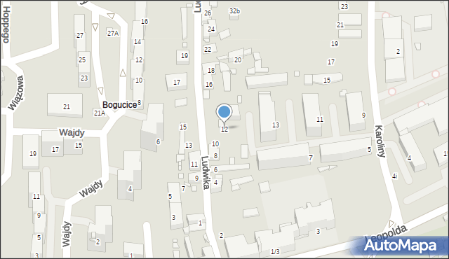 Katowice, Ludwika, 12, mapa Katowic